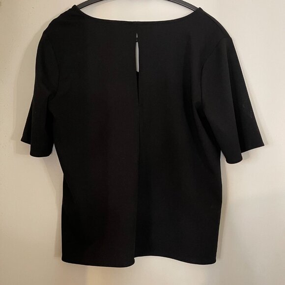 Ann Taylor M Black V‑Neck Boxy Shirt Dress – Modern Tailored Fit - Picture 8 of 10